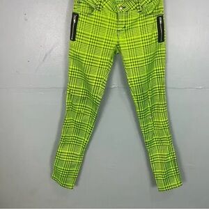Tripp NYC lime green plaid pants